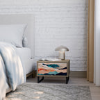 ABSTRACT LANDSCAPE Nachttisch in Eiche-Optik