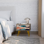 ABSTRACT LANDSCAPE Nachttisch in Eiche-Optik