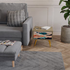 ABSTRACT LANDSCAPE Nachttisch in Eiche-Optik