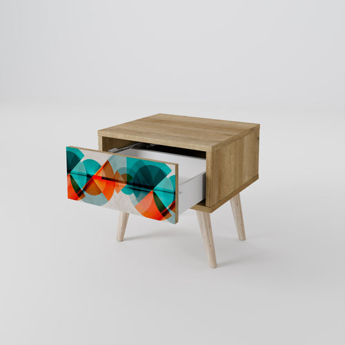 CIRCULAR RHAPSODY Nightstand in Oak Effect