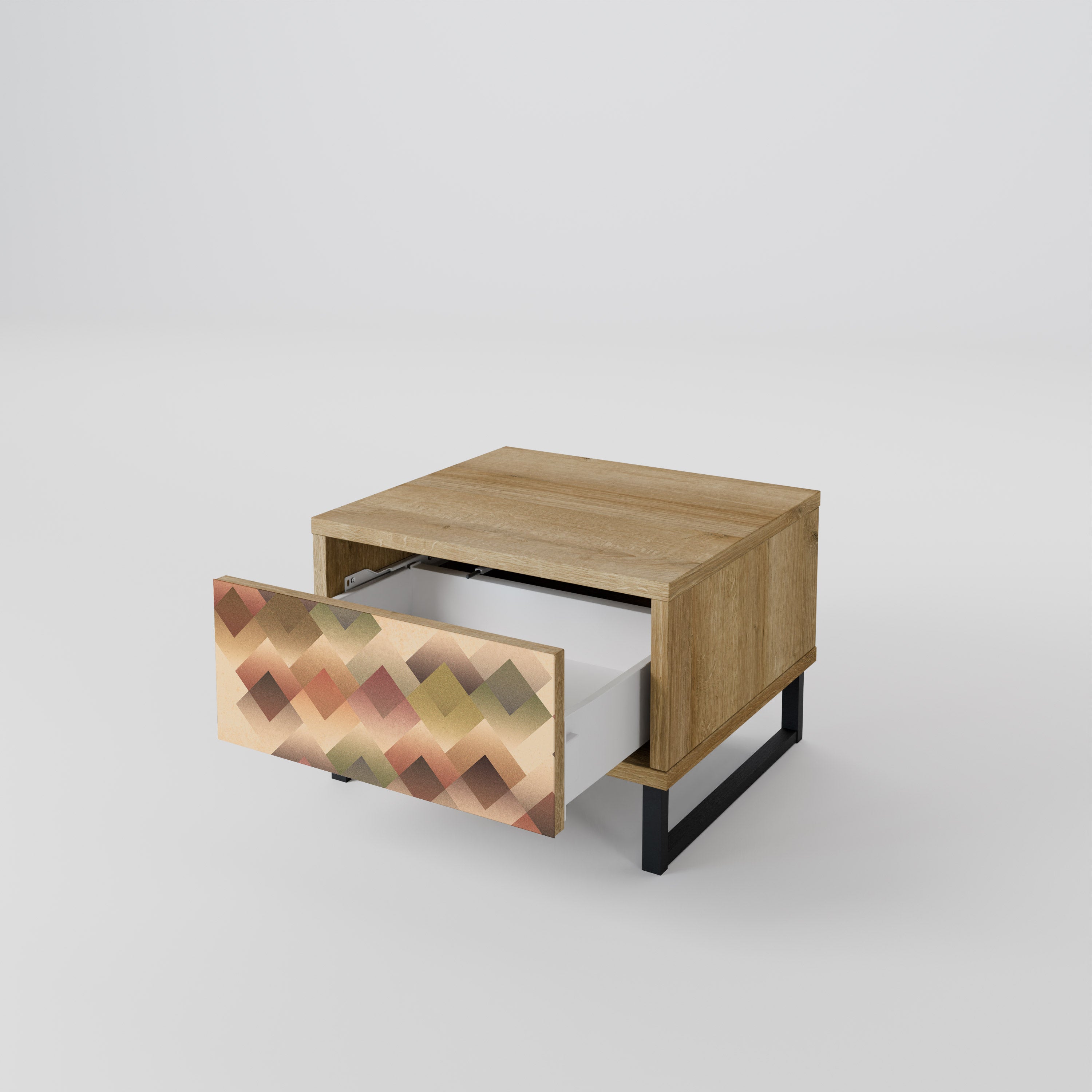 GEOMETRIC FUSION Nachttisch in Eichenoptik