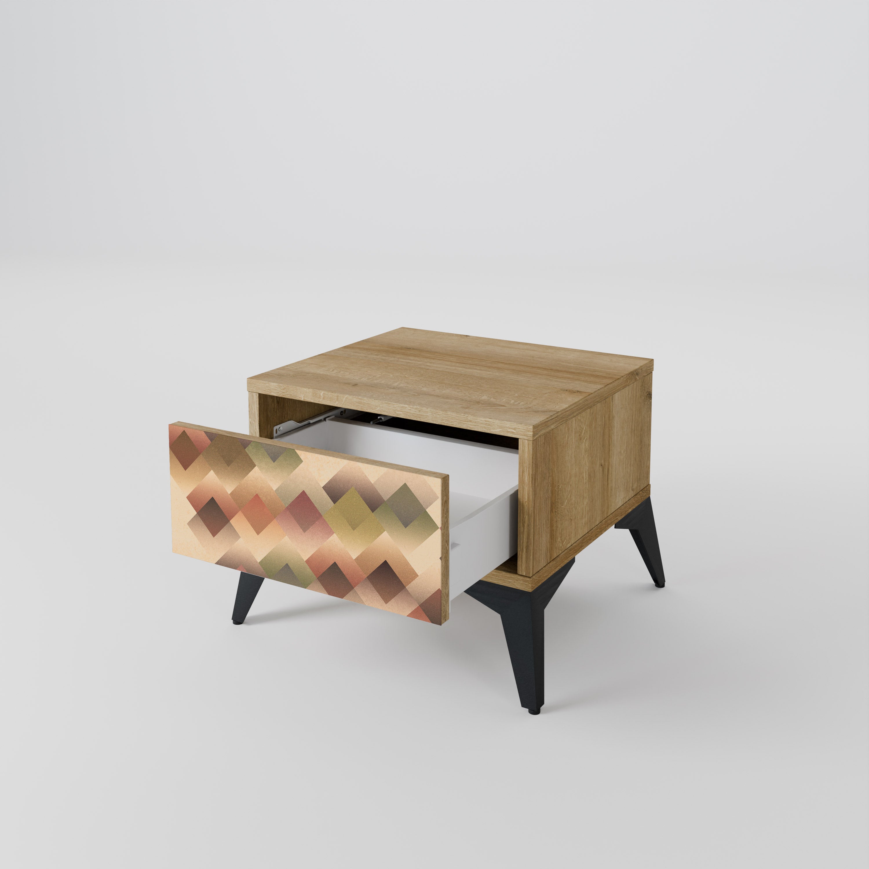 GEOMETRIC FUSION Nachttisch in Eichenoptik