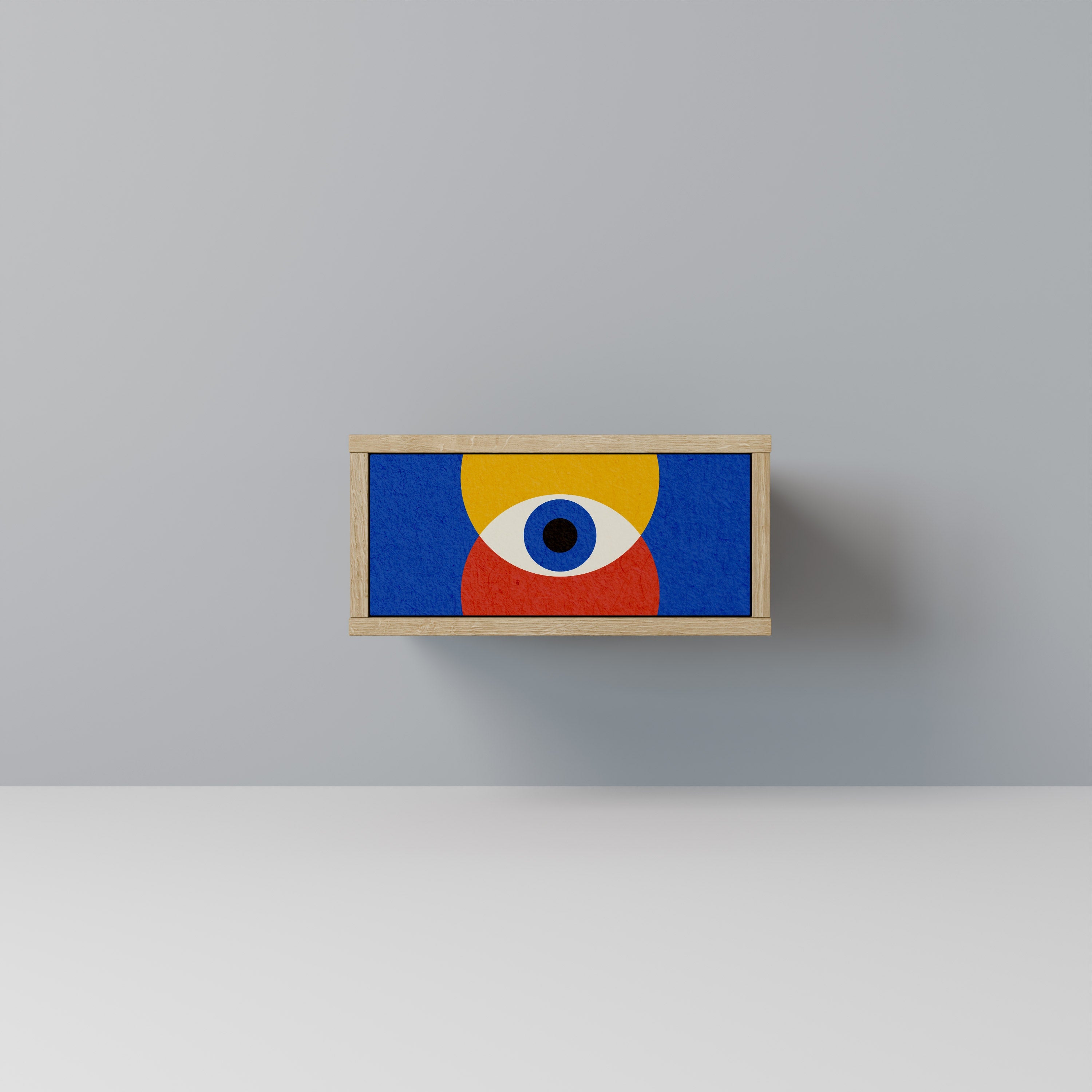 GEOMETRIC EYES Nachttisch in Eichenoptik
