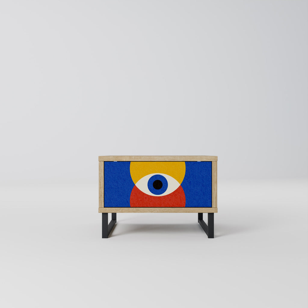 GEOMETRIC EYES Nachttisch in Eichenoptik