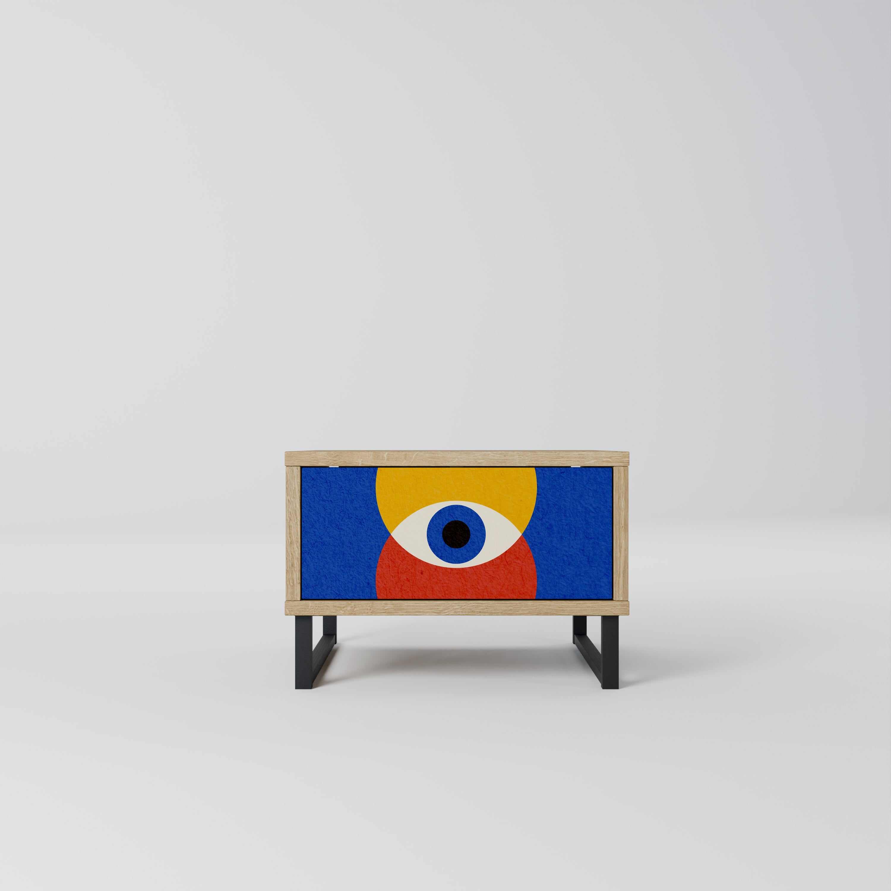 GEOMETRIC EYES Nachttisch in Eichenoptik