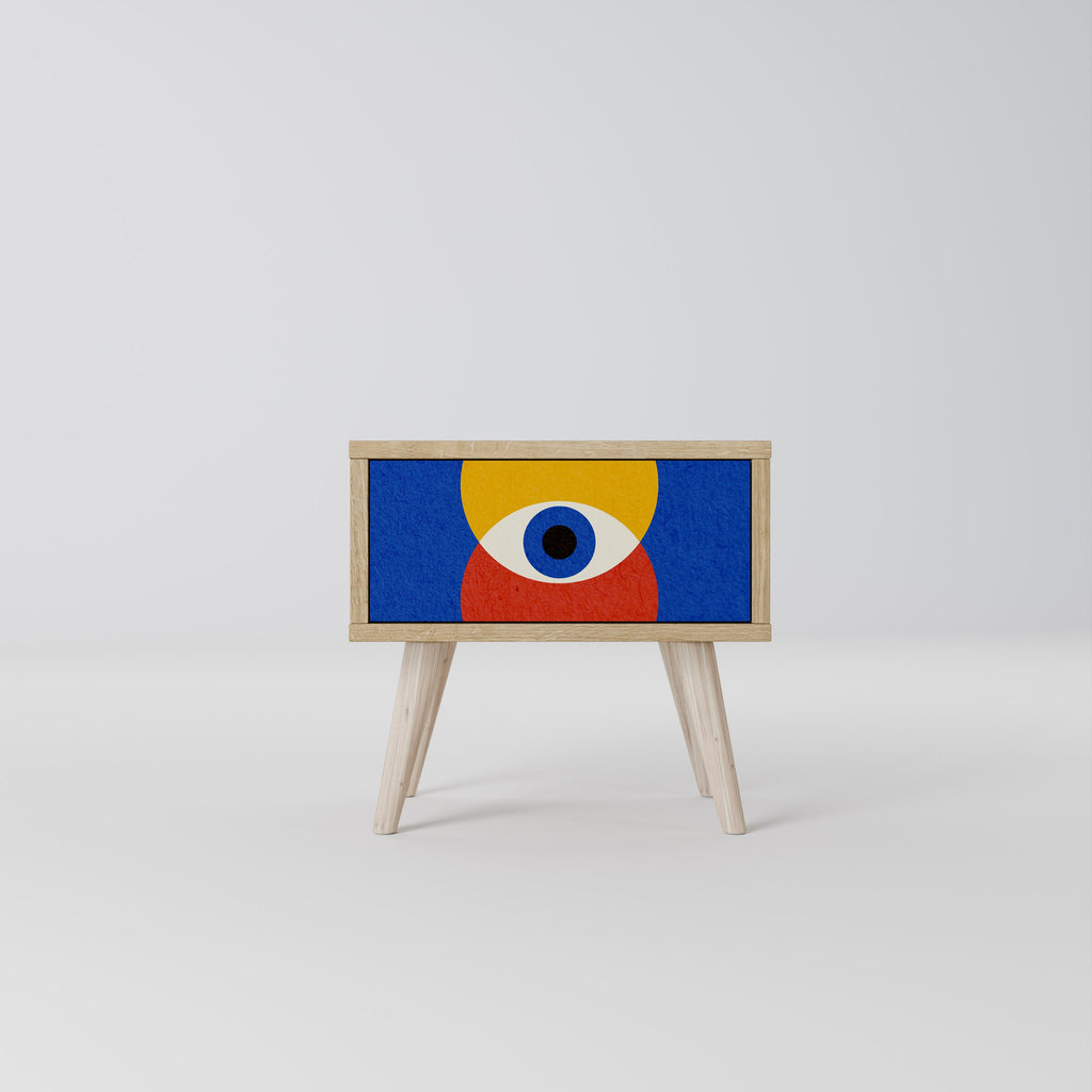 GEOMETRIC EYES Nachttisch in Eichenoptik