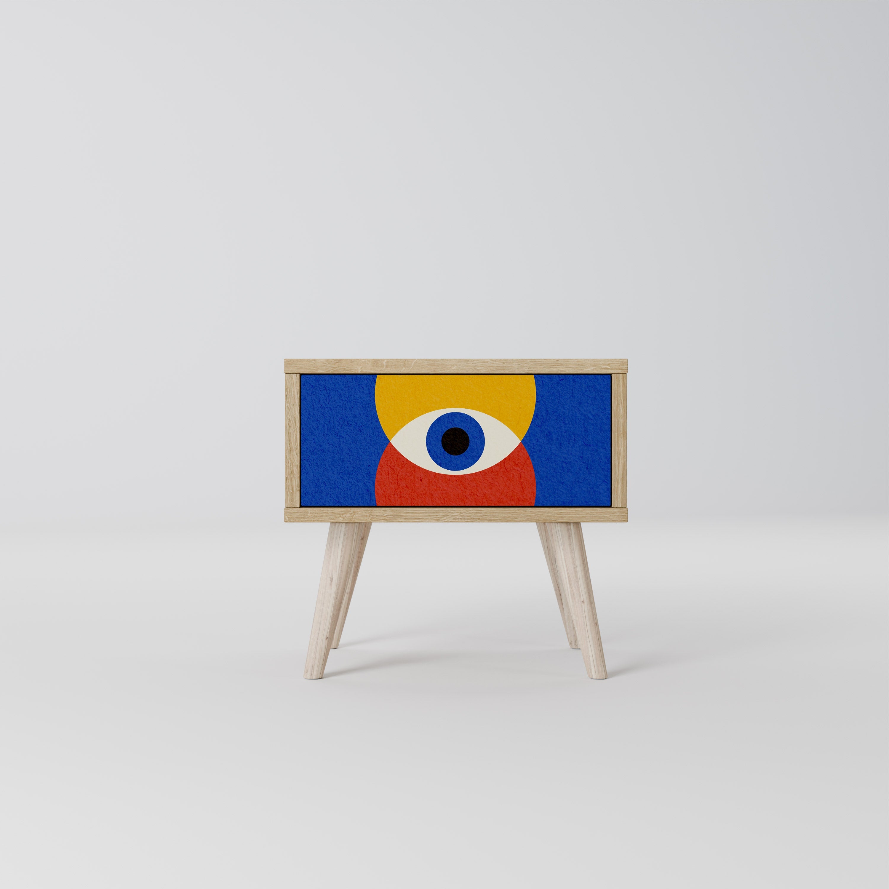 GEOMETRIC EYES Nachttisch in Eichenoptik
