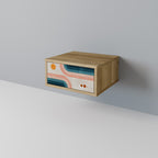 TWO HALVES Nachttisch in Eiche-Optik