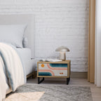 TWO HALVES Nachttisch in Eiche-Optik