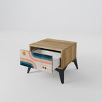 TWO HALVES Nachttisch in Eiche-Optik