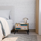 TWO HALVES Nachttisch in Eiche-Optik