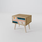 TWO HALVES Nachttisch in Eiche-Optik