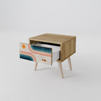 TWO HALVES Nachttisch in Eiche-Optik