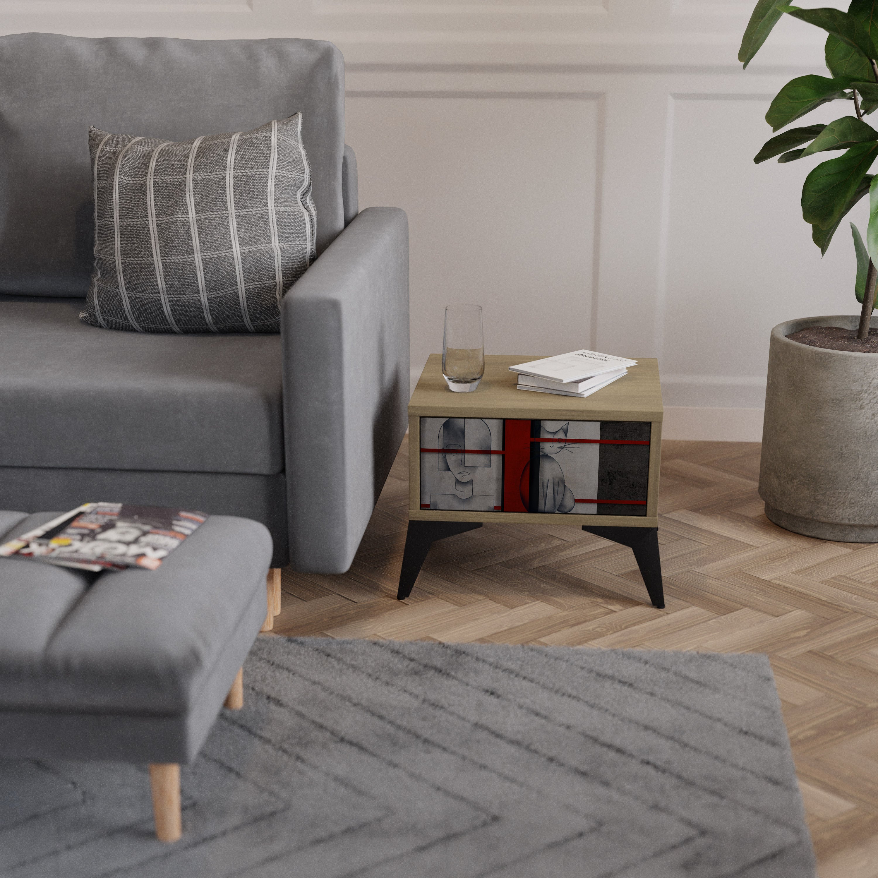 GRAY FIGURES Nachttisch in Eichenoptik