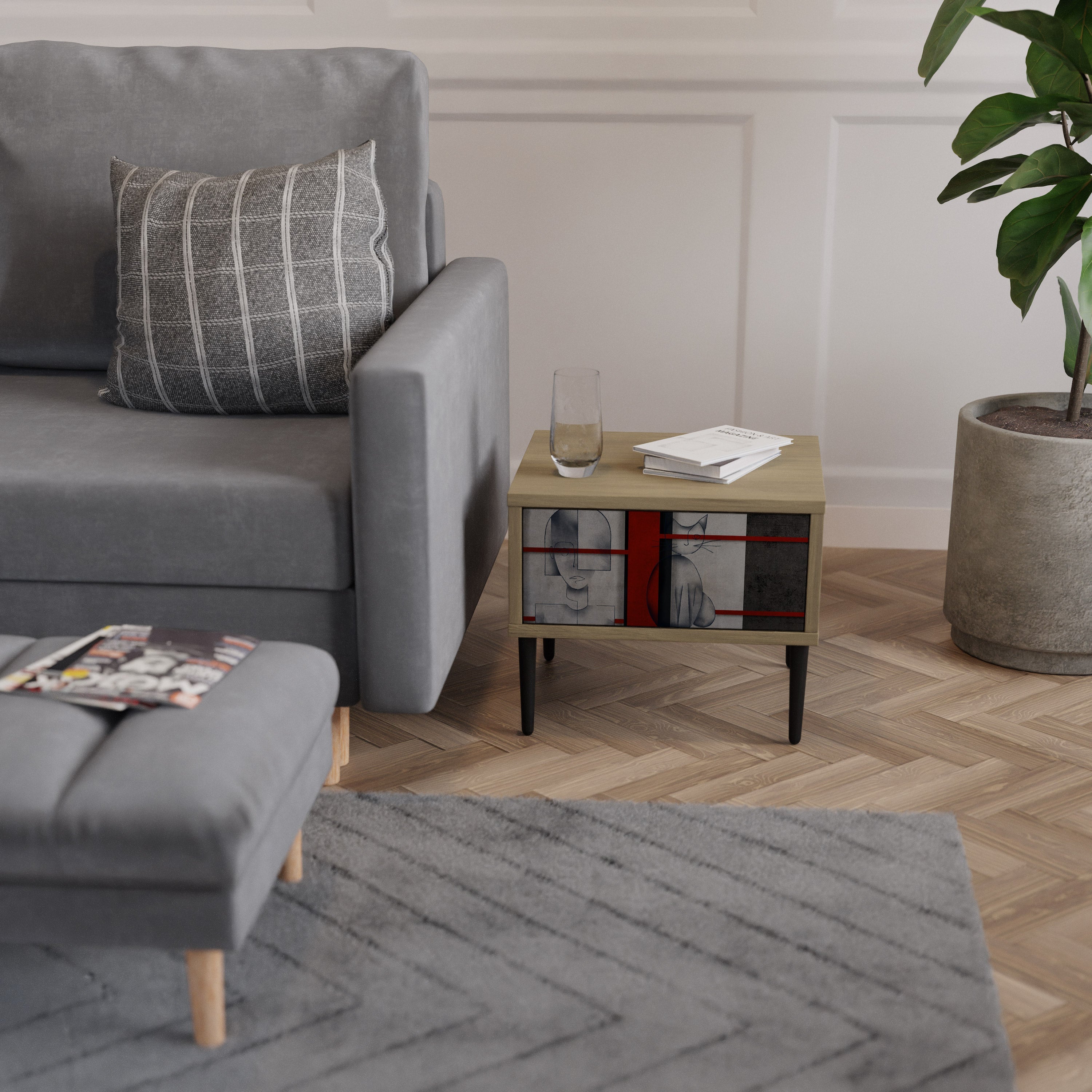 GRAY FIGURES Nachttisch in Eichenoptik