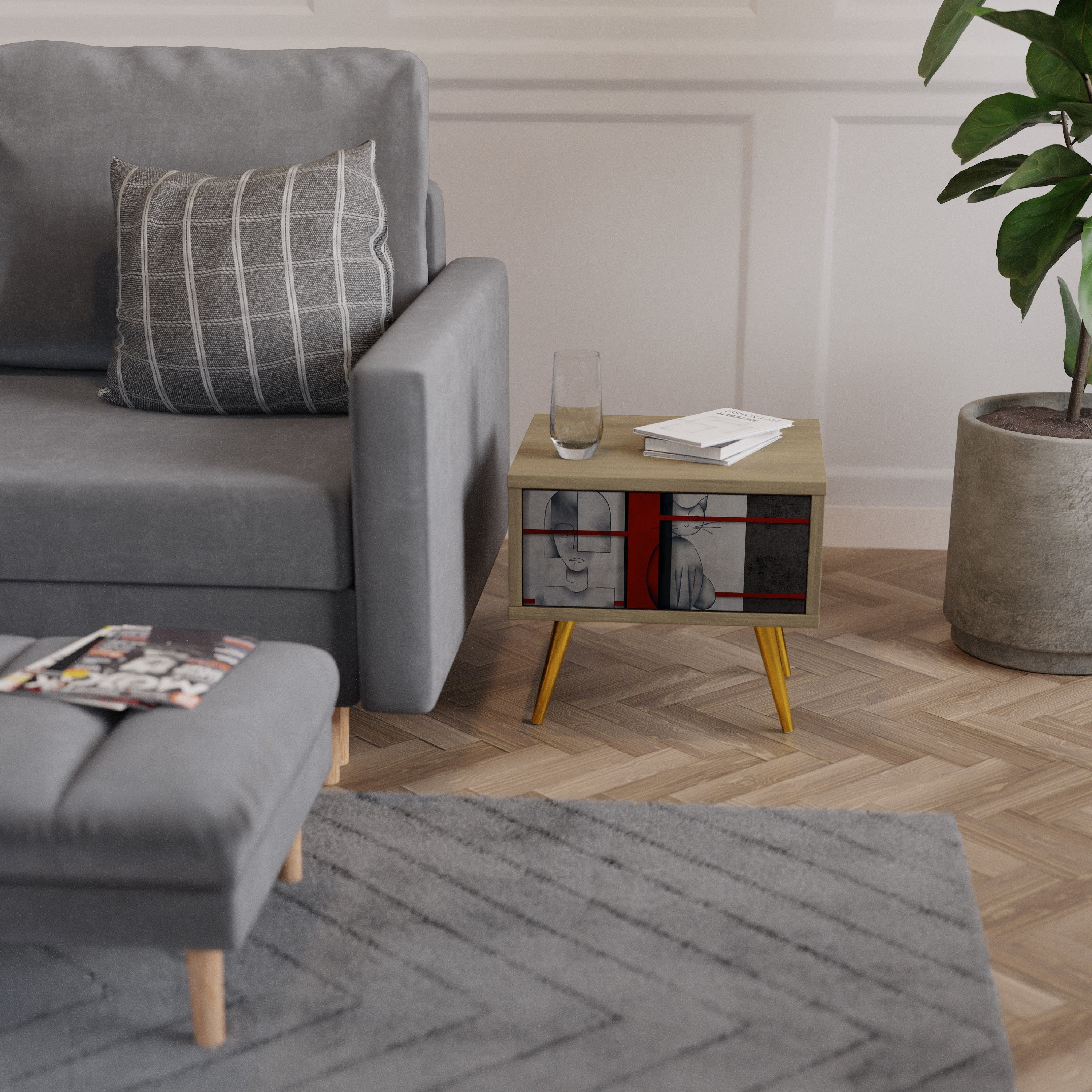 GRAY FIGURES Nachttisch in Eichenoptik