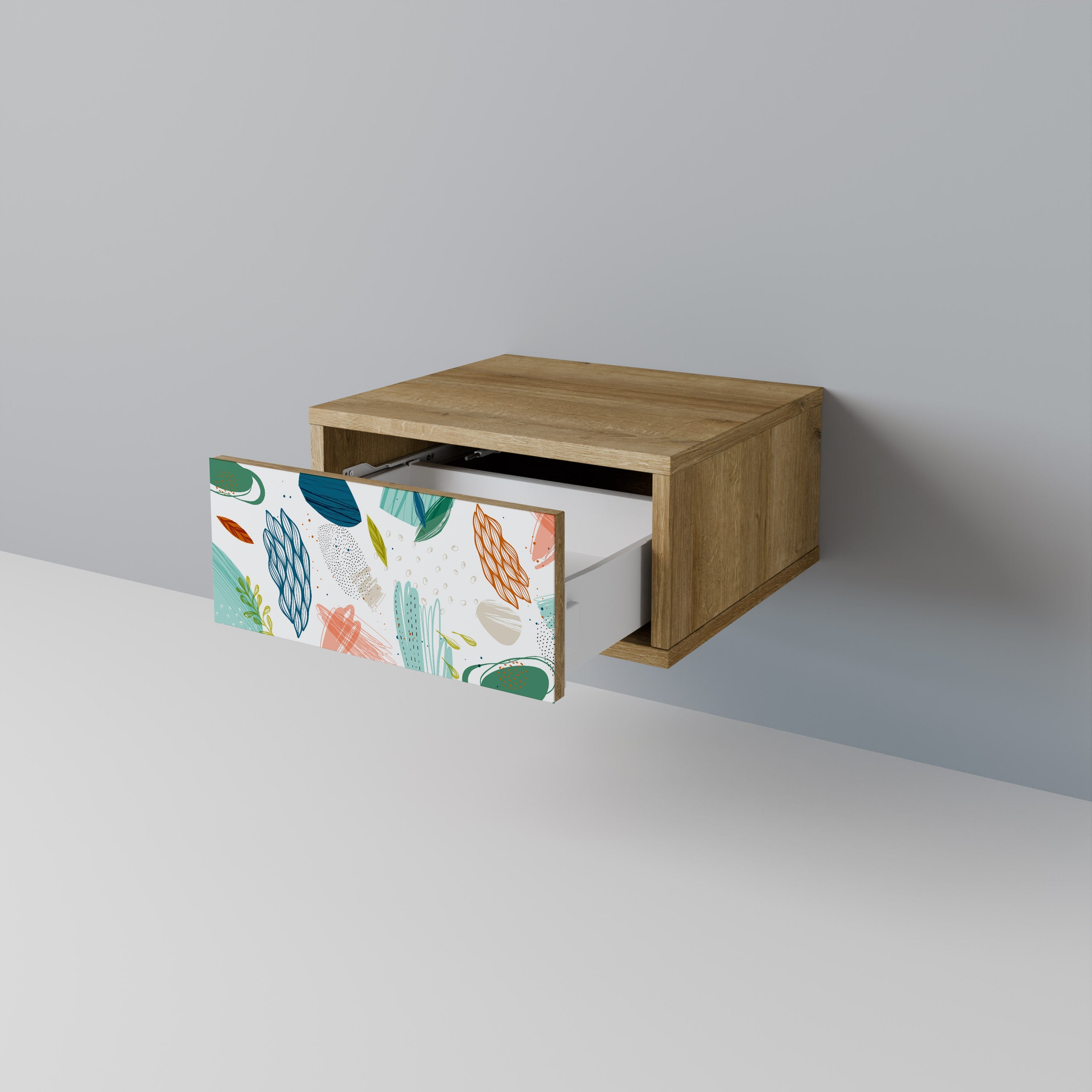 BOTANICAL HURRICANE Nachttisch in Eichenoptik
