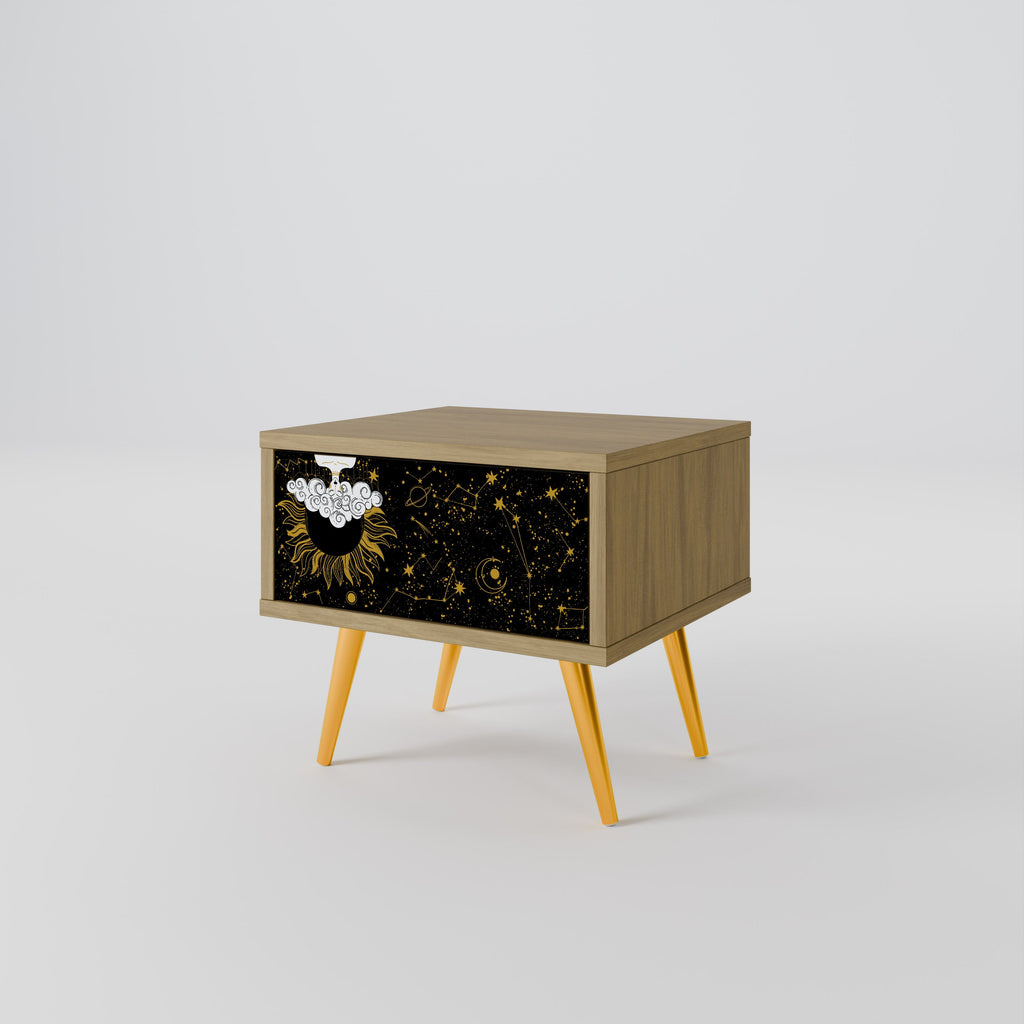 STELLAR CONSTELLATIONS Nachttisch in Eichenoptik