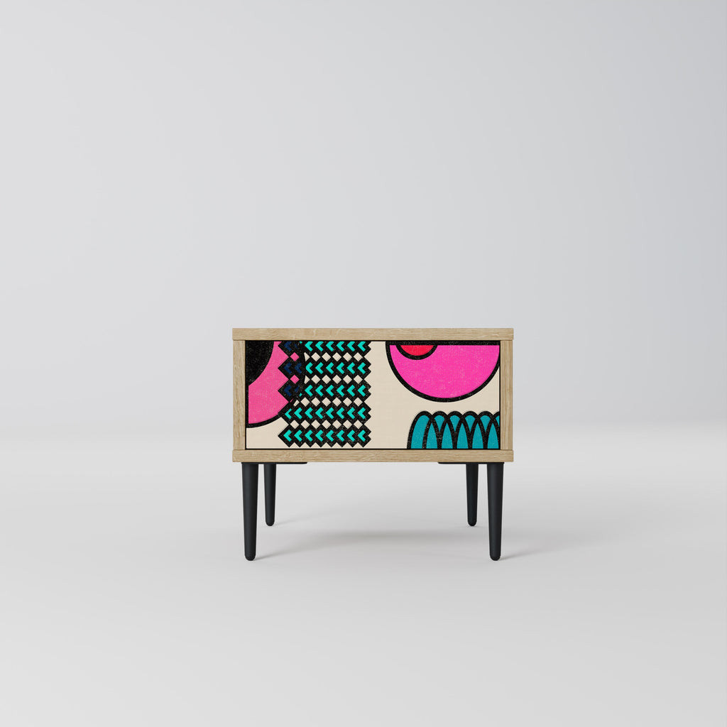 GEOMETRIC RHAPSODY Nachttisch in Eichenoptik