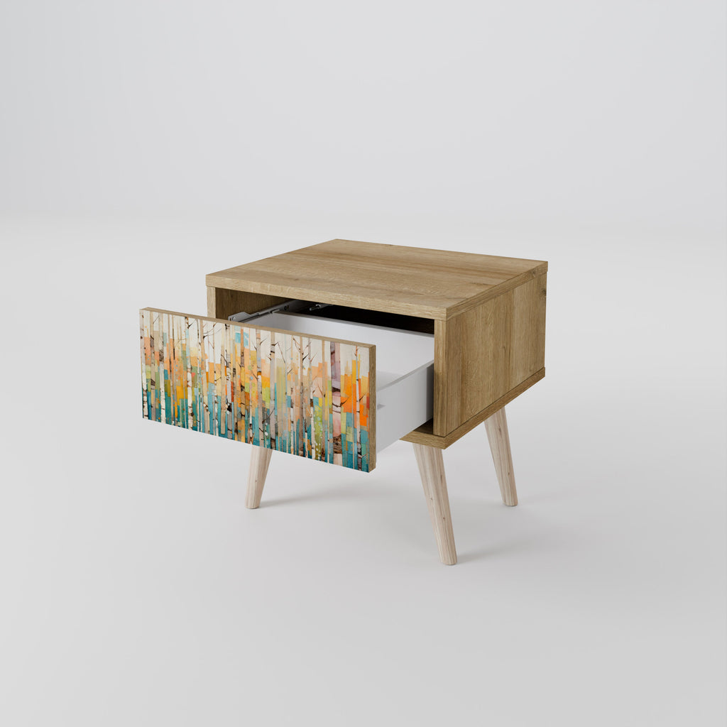 BIRCH KALEIDOSCOPE Nachttisch in Eichenoptik