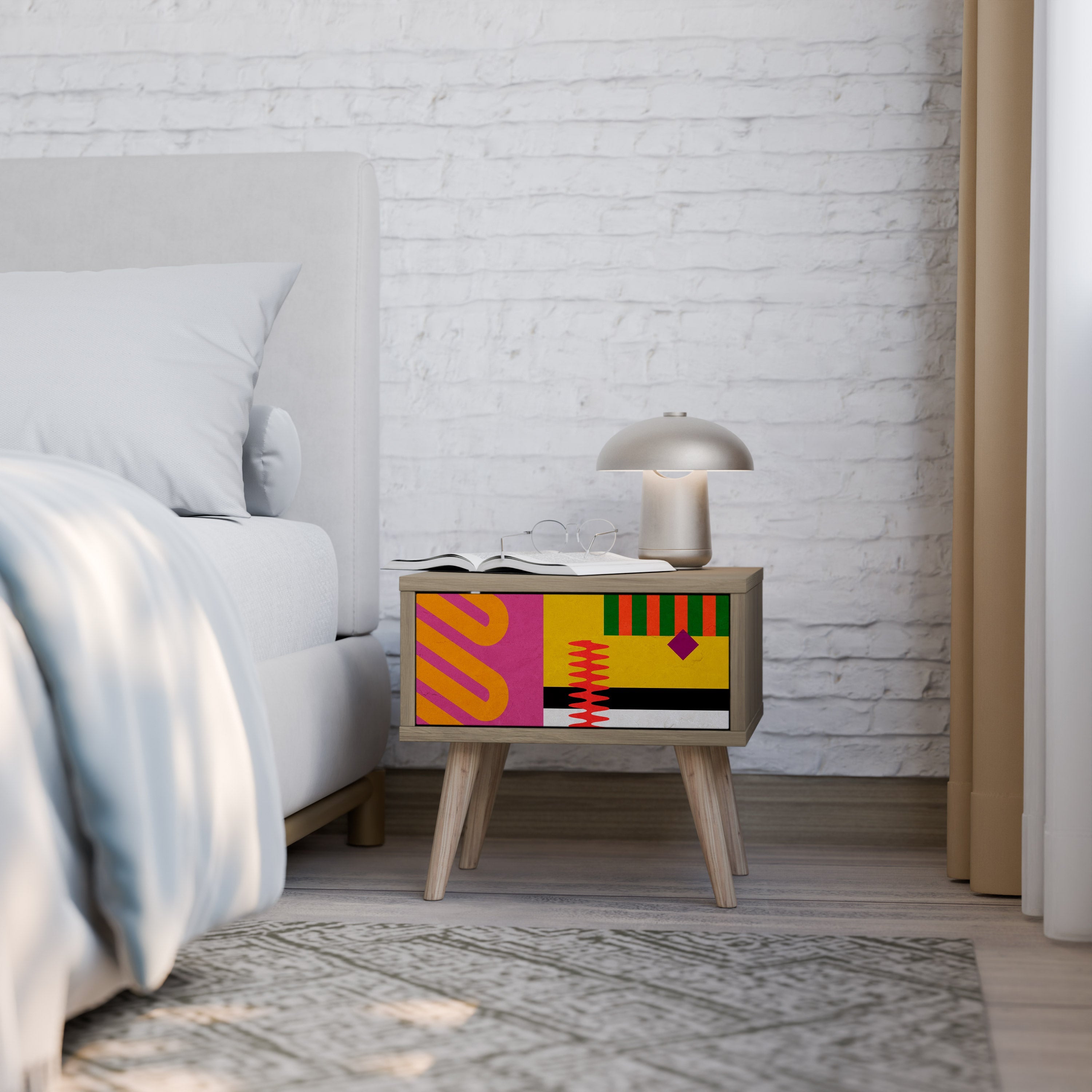 VIVID ART Nachttisch in Eichenoptik