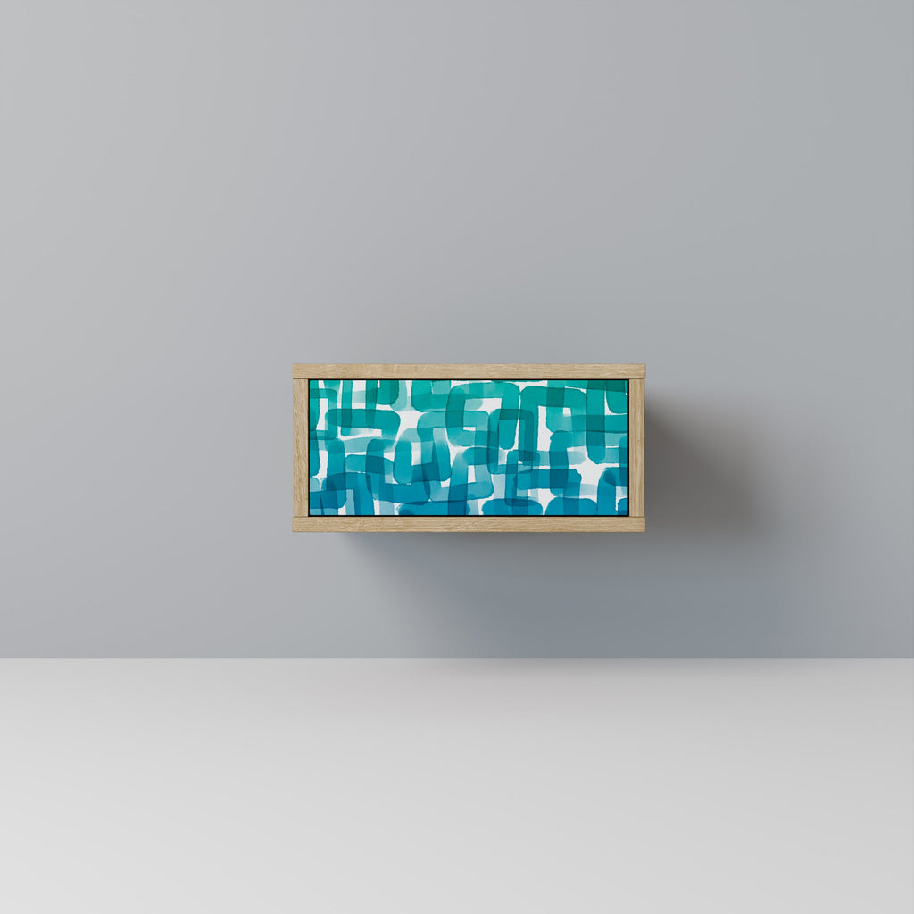 TURQUOISE RECTANGLES Nachttisch in Eichenoptik