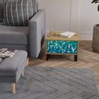 TURQUOISE RECTANGLES Nachttisch in Eiche-Optik