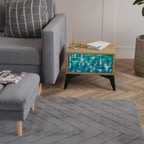 TURQUOISE RECTANGLES Nachttisch in Eiche-Optik