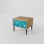 TURQUOISE RECTANGLES Nachttisch in Eiche-Optik