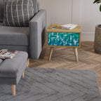 TURQUOISE RECTANGLES Nachttisch in Eiche-Optik