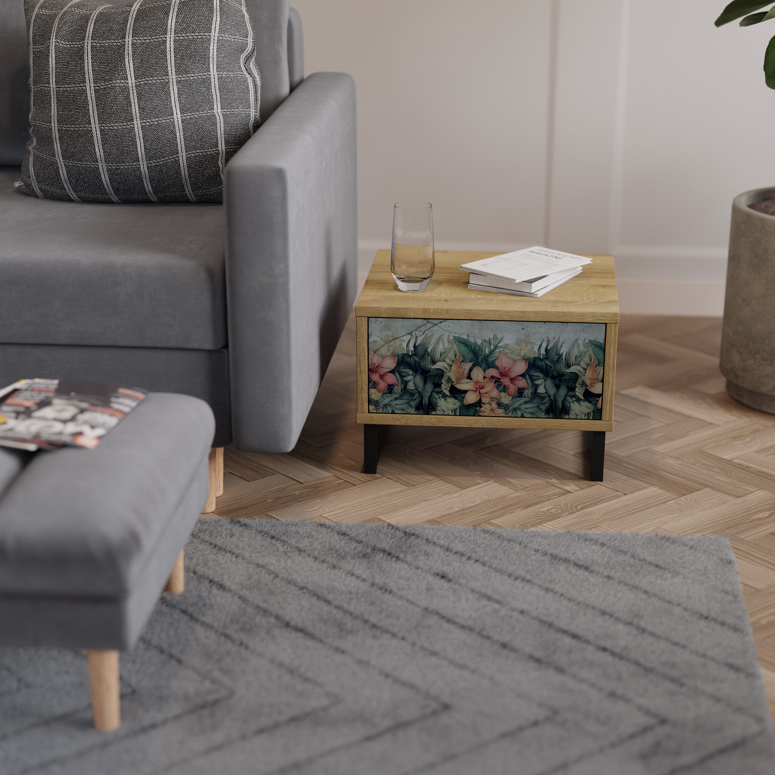 HEAVENLY BLOOM Nachttisch in Eichenoptik
