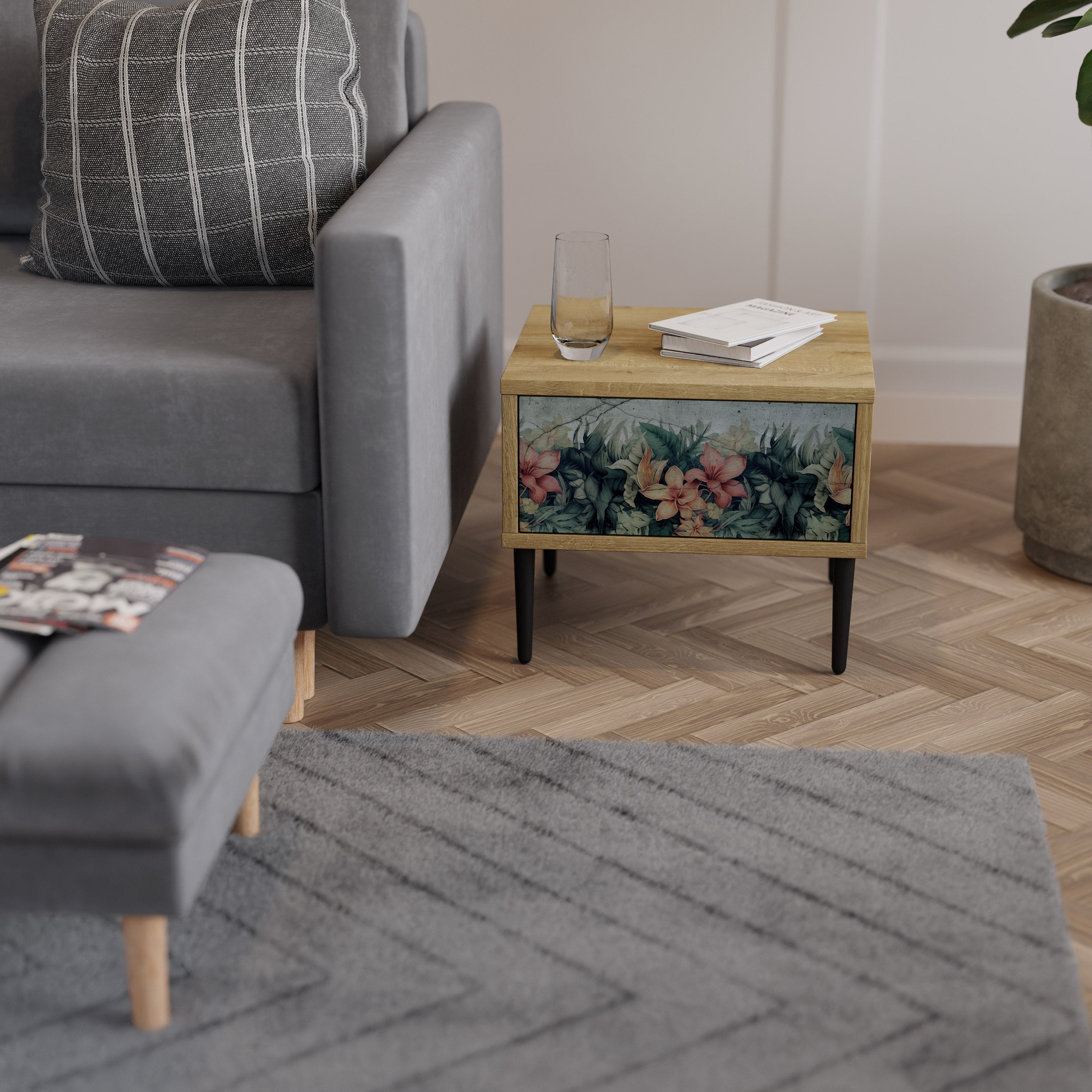 HEAVENLY BLOOM Nachttisch in Eichenoptik