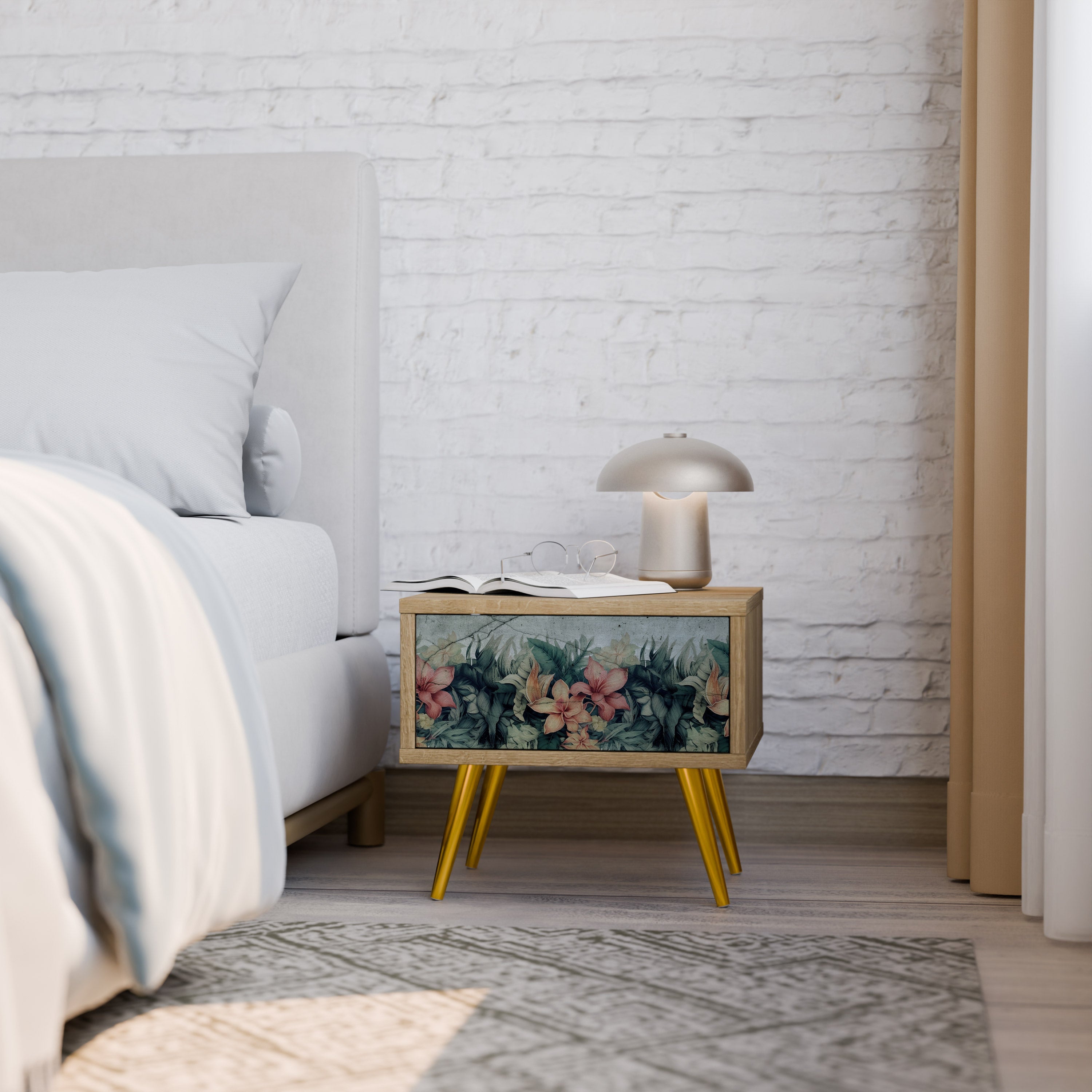 HEAVENLY BLOOM Nachttisch in Eichenoptik