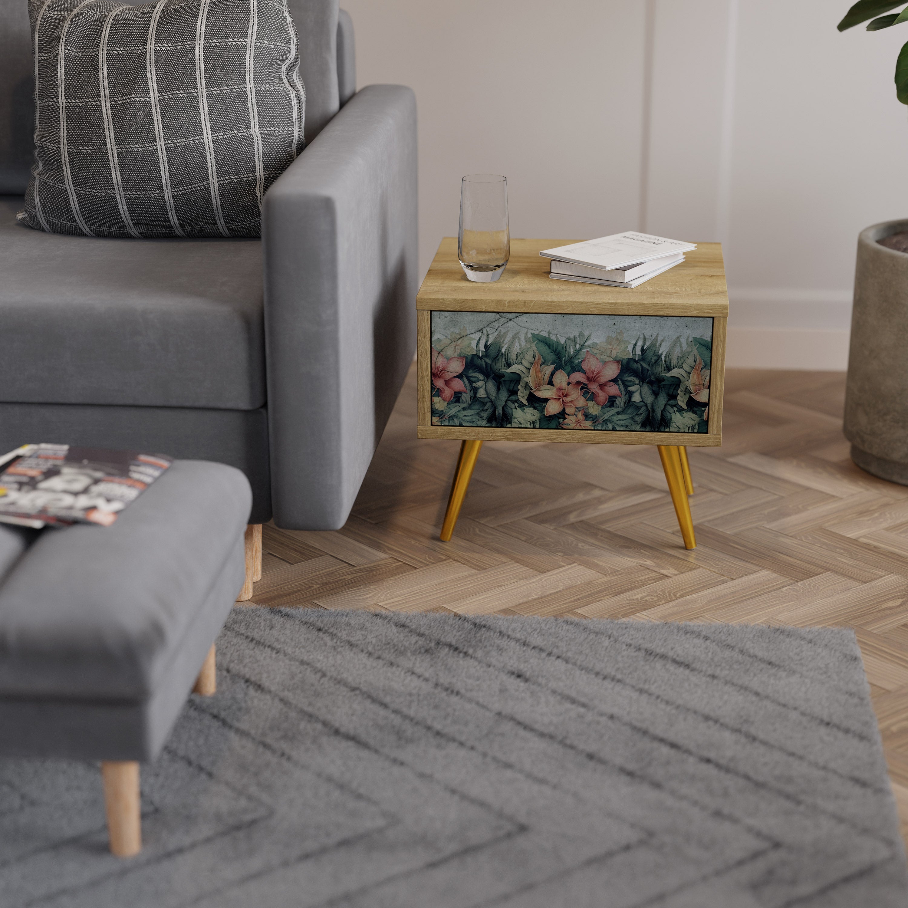 HEAVENLY BLOOM Nachttisch in Eichenoptik