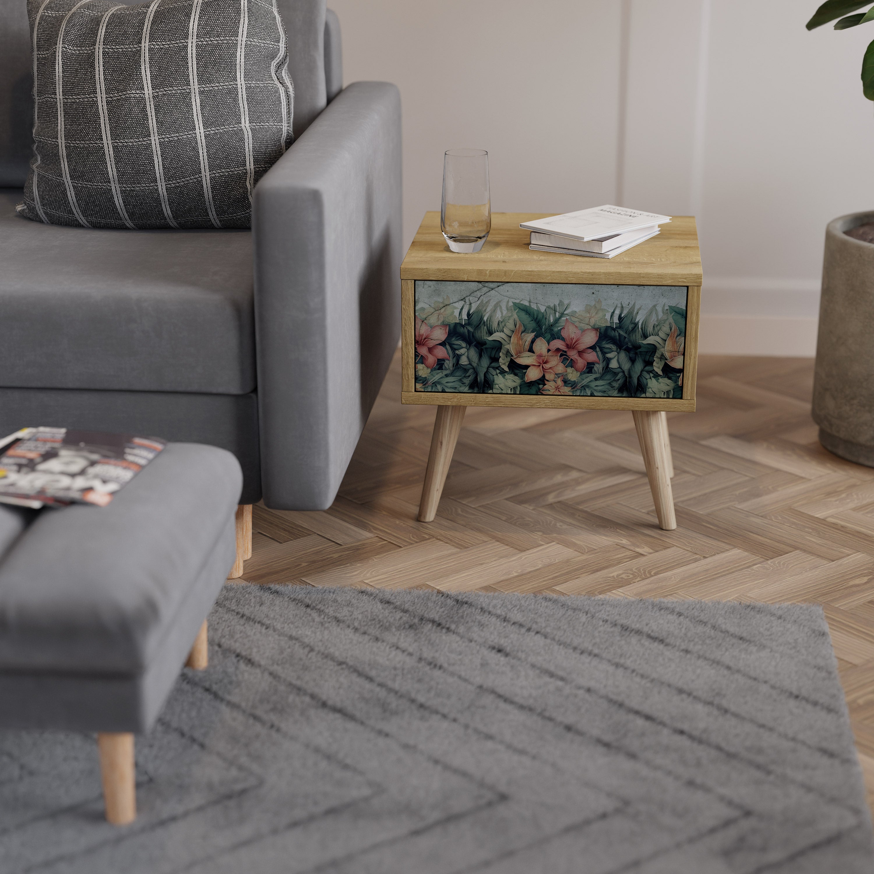 HEAVENLY BLOOM Nachttisch in Eichenoptik