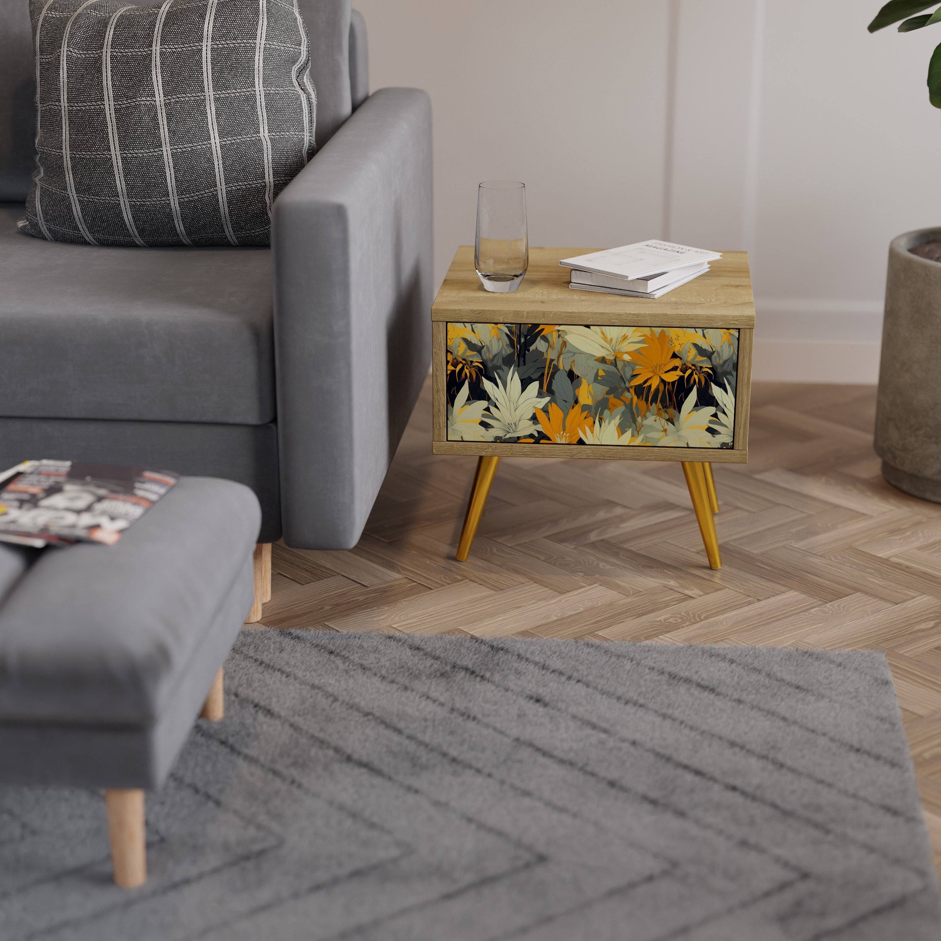 SUNKISSED LILY Nachttisch in Eichenoptik