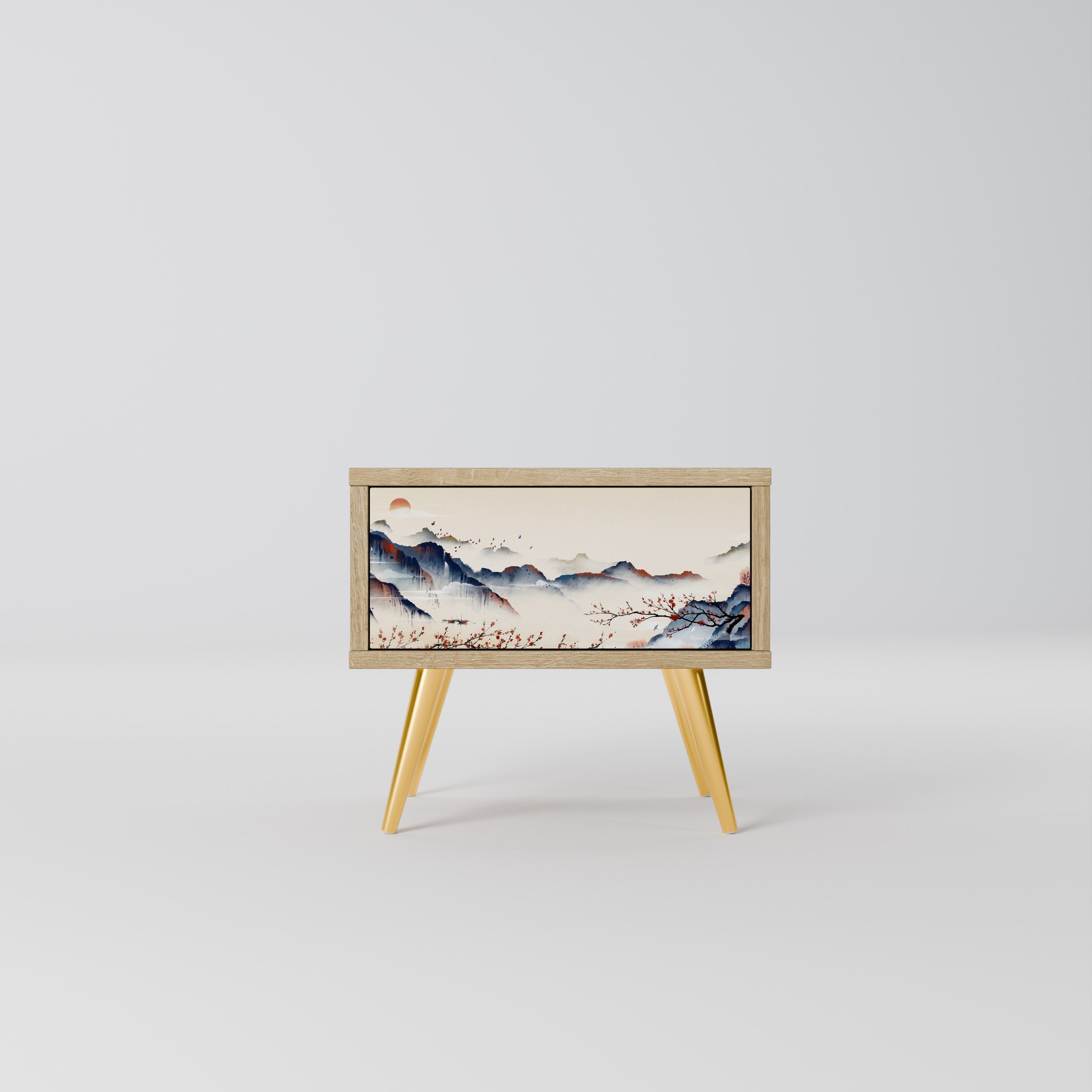 JAPANESE LANDSCAPE Nachttisch in Eichenoptik