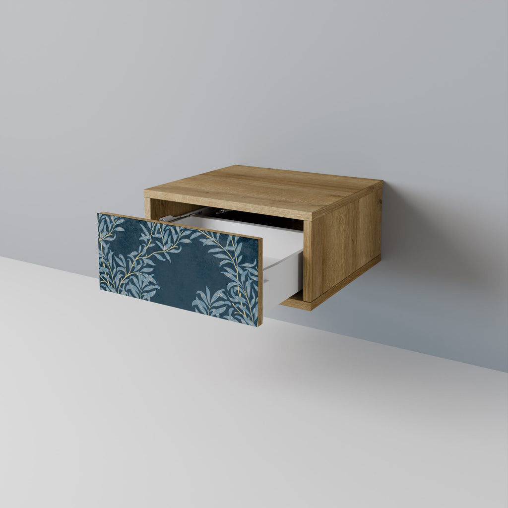 BLUE LEAVES Nachttisch in Eichenoptik