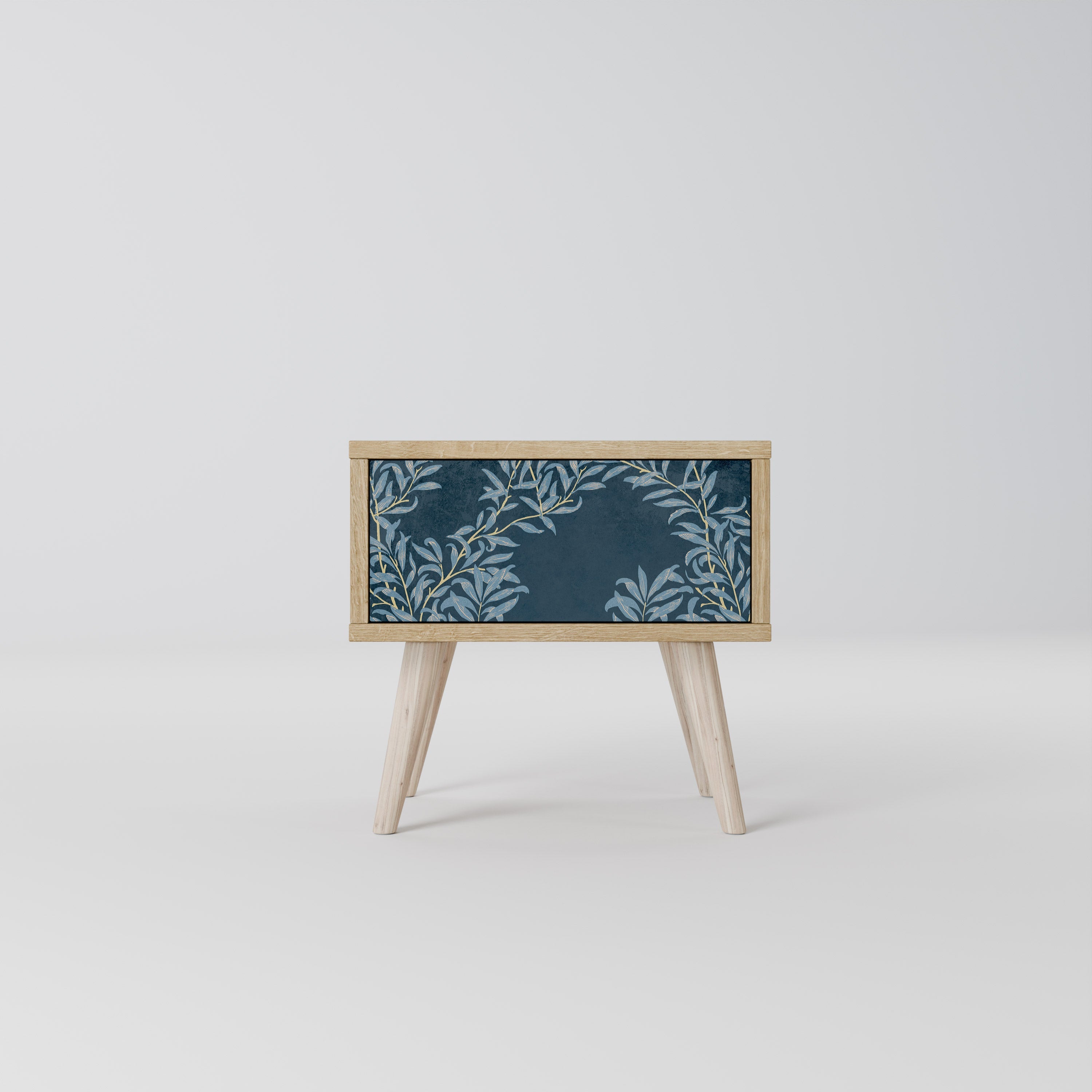 BLUE LEAVES Nachttisch in Eichenoptik