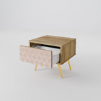 LEAVES ON BEIGE Nachttisch in Eiche-Optik