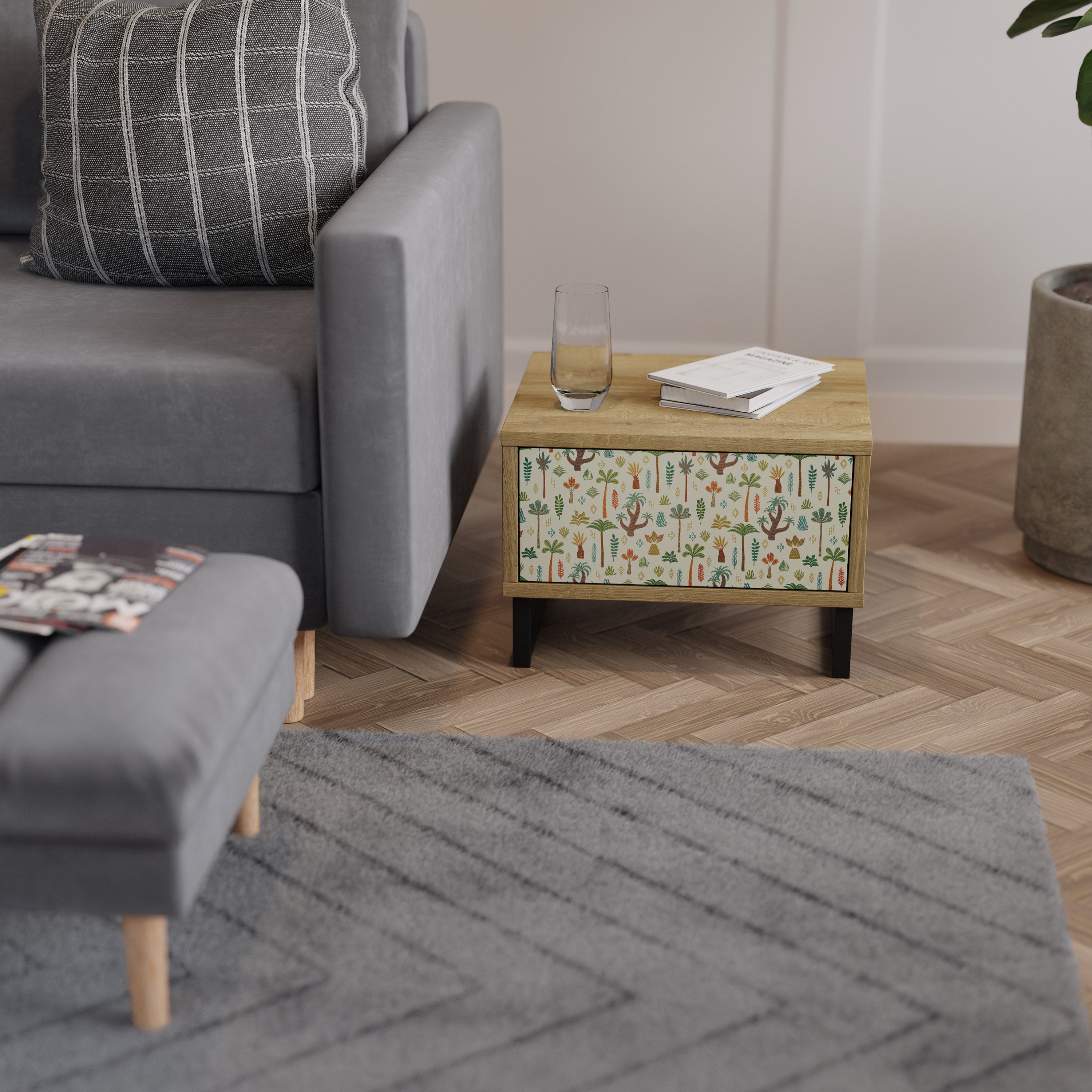 PALM SPRING Nachttisch in Eichenoptik