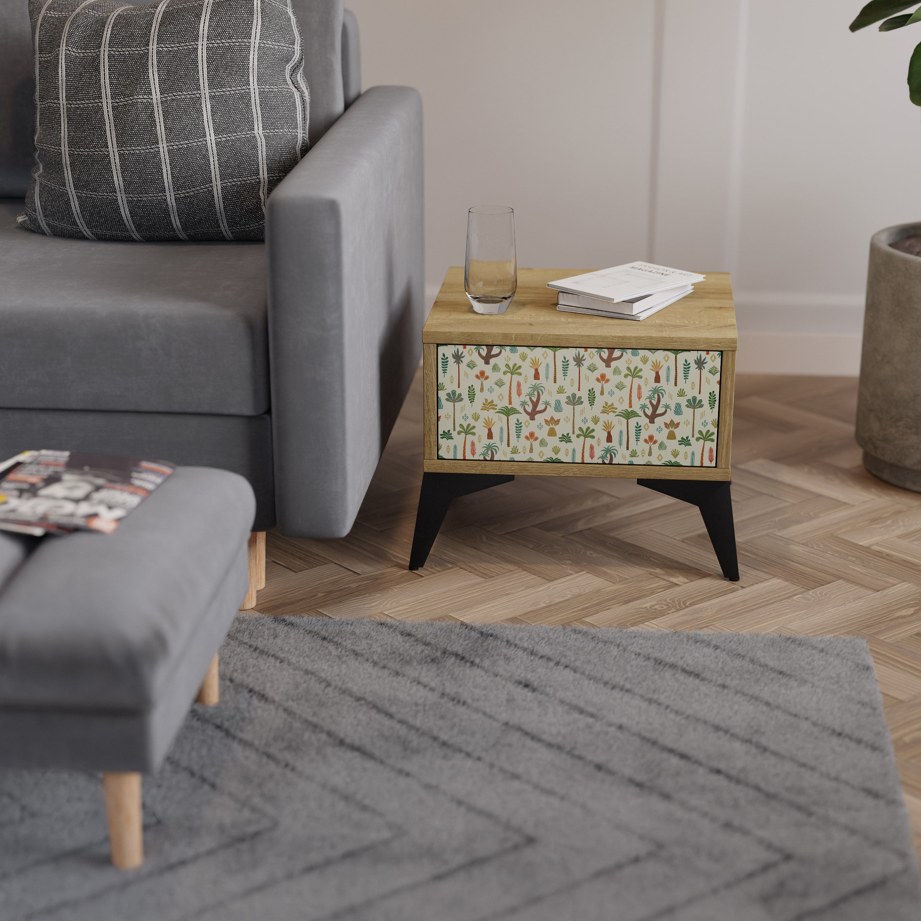 PALM SPRING Nachttisch in Eichenoptik