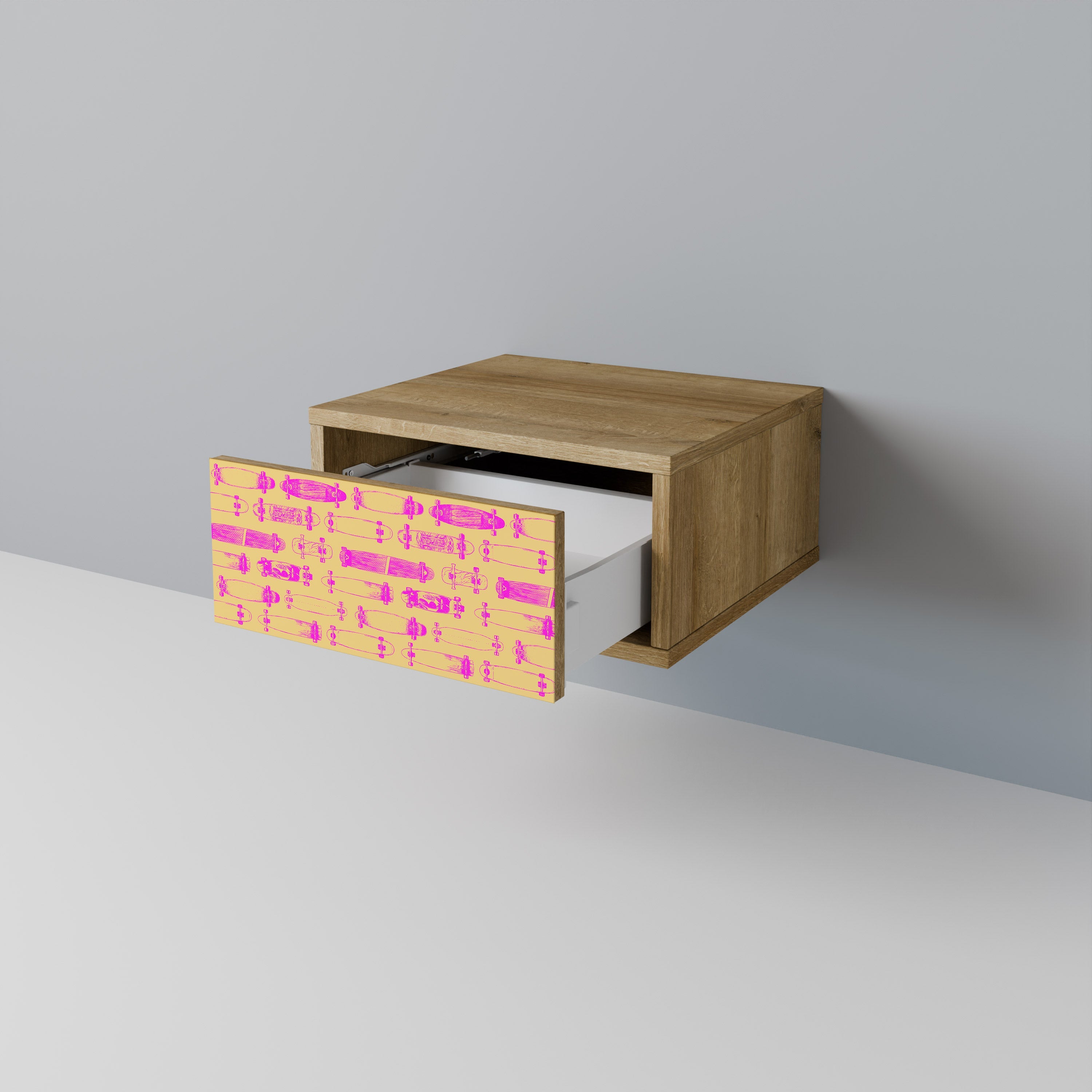 SKATEBOARD ARTISTRY Nachttisch in Eichenoptik
