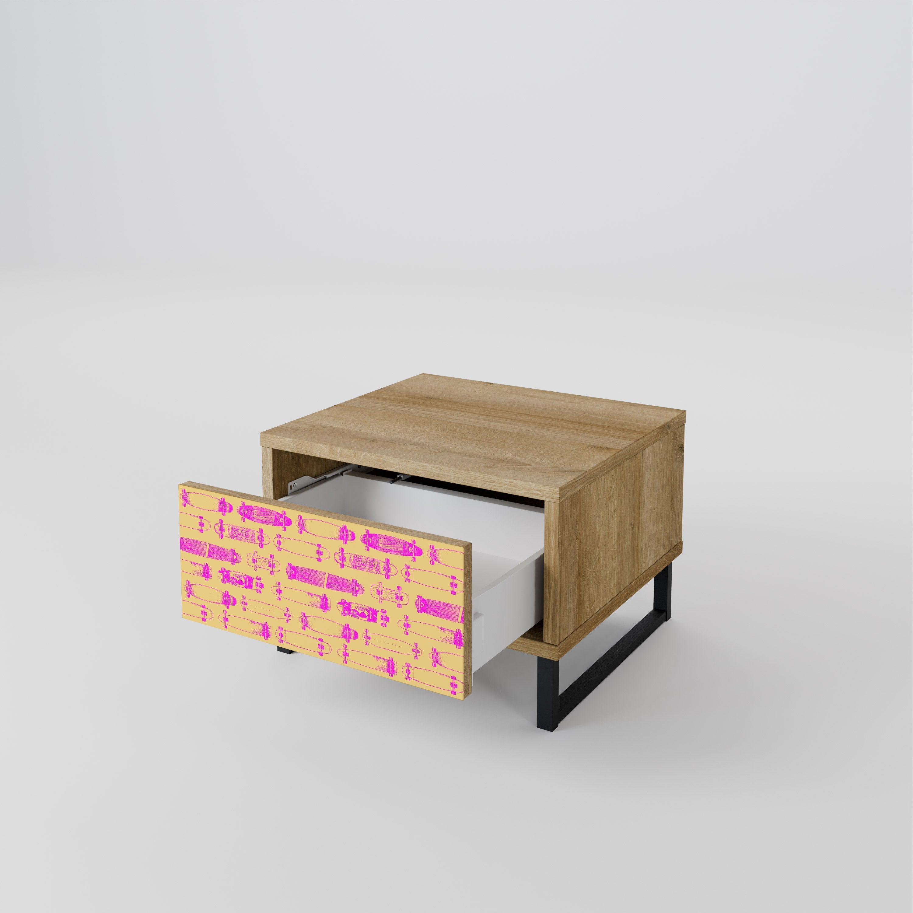 SKATEBOARD ARTISTRY Nachttisch in Eichenoptik