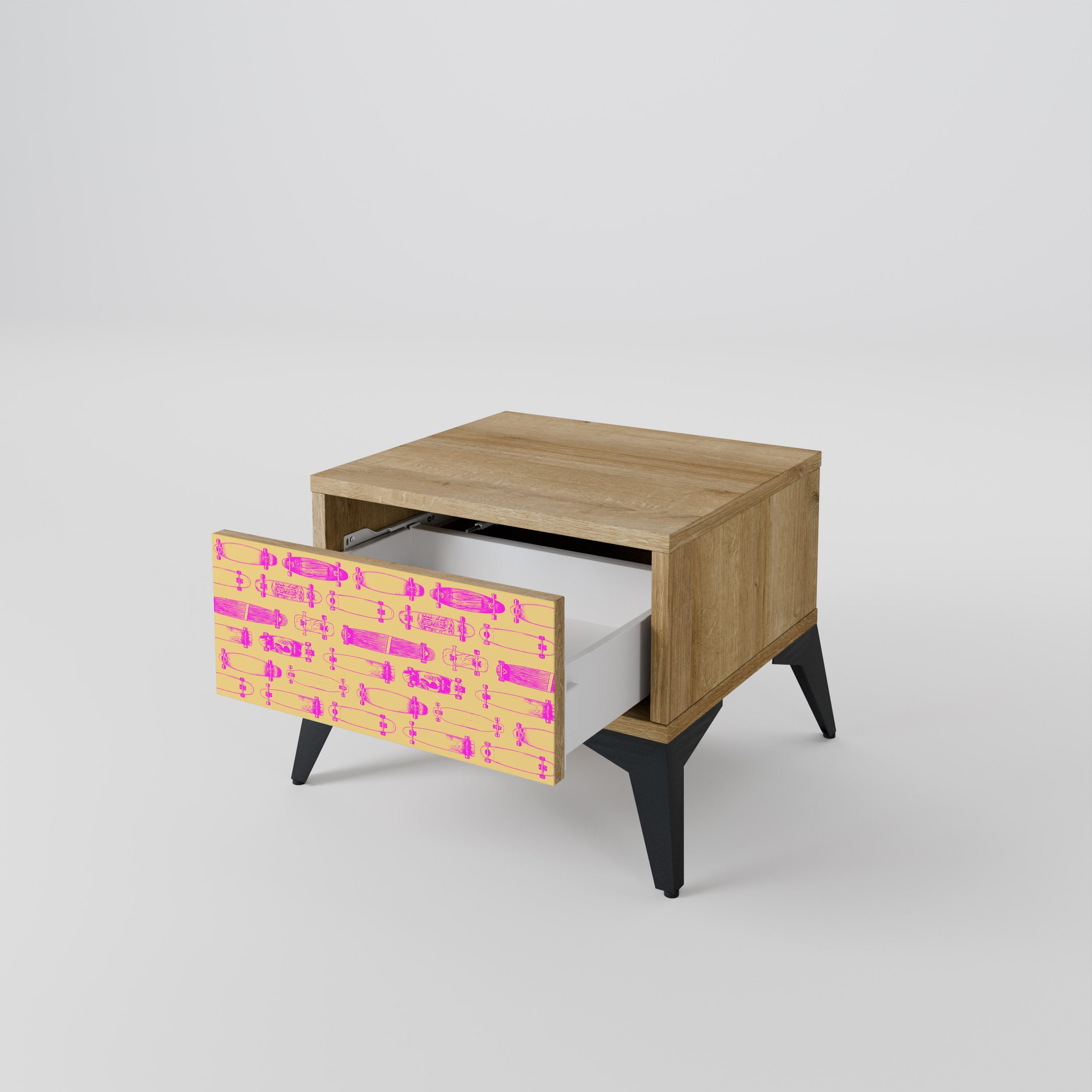 SKATEBOARD ARTISTRY Nachttisch in Eichenoptik