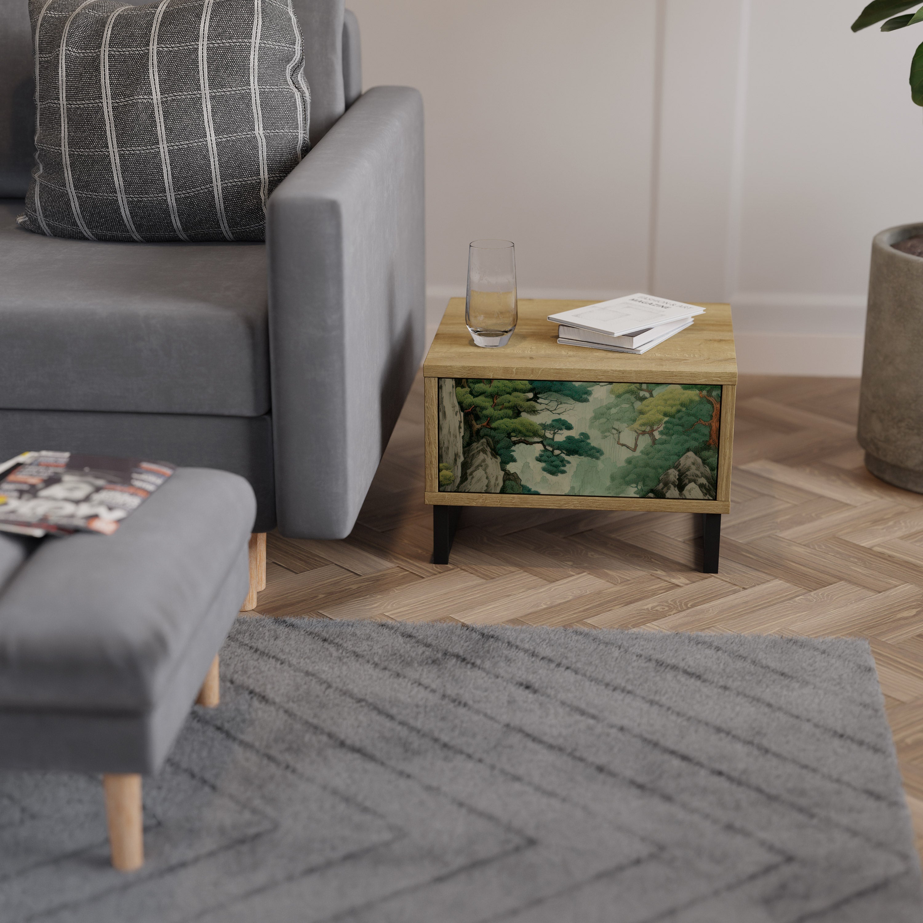 VERDURE ABYSS Nachttisch in Eichenoptik