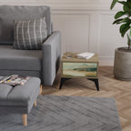 MORNING BY THE LAKE Nachttisch in Eiche-Optik