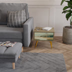 MORNING BY THE LAKE Nachttisch in Eiche-Optik