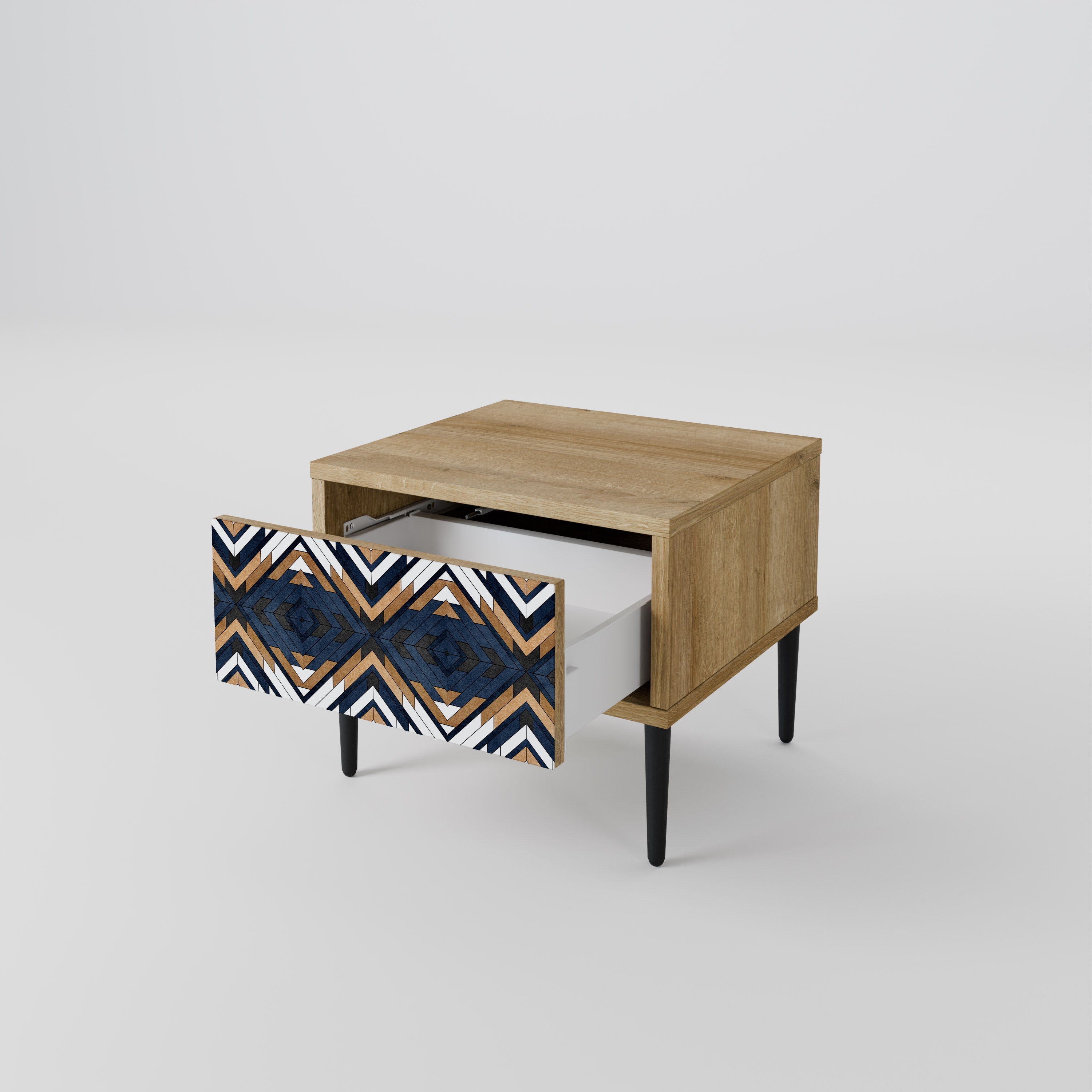 ARTFUL GEOMETRY Nachttisch in Eichenoptik