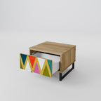 COLORFUL TRIANGLES Nachttisch in Eiche-Optik